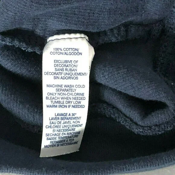 Chaps Sport Pullover Front Pocket Navy Blue Long Sleeve Mens XL TG EG Cotton - Picture 6 of 8